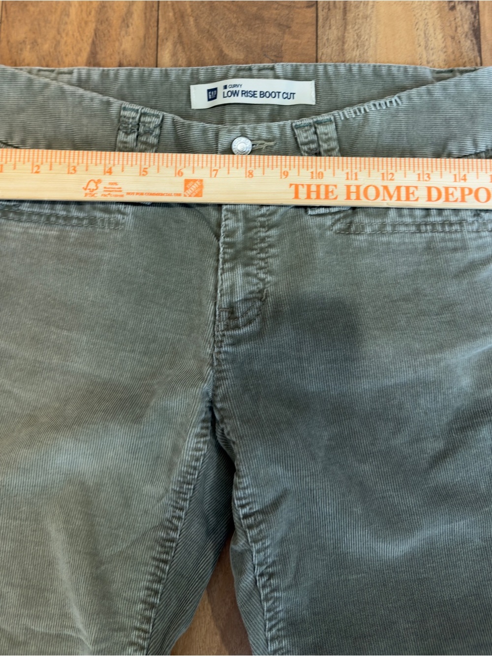Vintage Gap Curvy Low Rise Bootcut Corduroy Pants Sage Green Size 6R Y2K 90s - Picture 6 of 8